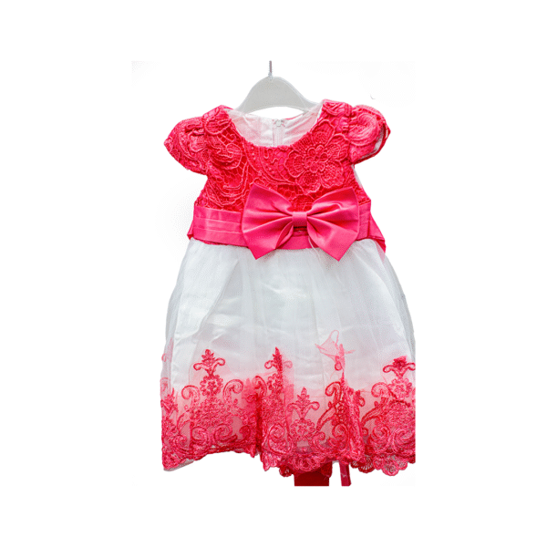 Red & white dress with a pink ribbon